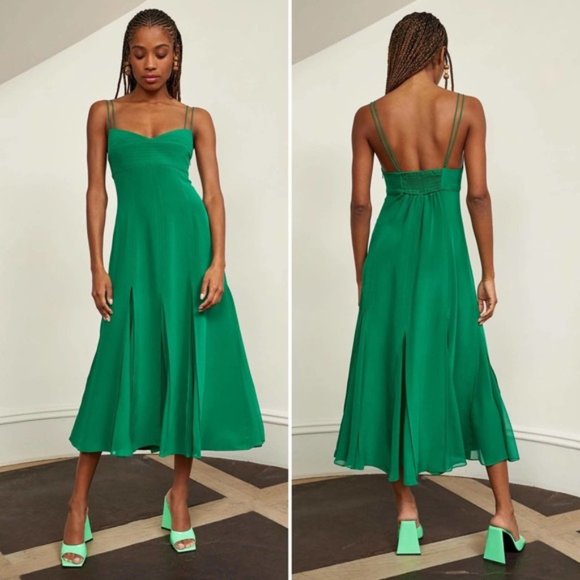 La Ligne Dresses & Skirts - La Ligne Luca Midi Dress Kelly Green 100% Silk Women's Size XL New Tag $450